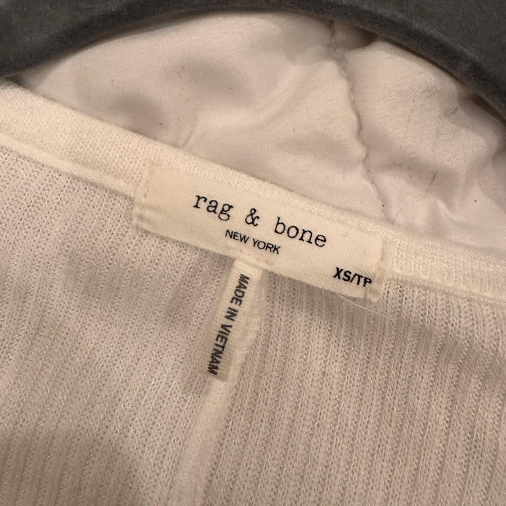rag & bone White Button Down Ribbed Top - Picture 4 of 6